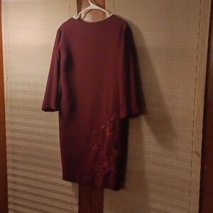 Vintage Rickie Freeman for Teri Jon Semi Formal Merlot Hued Cocoon Dress  Size 4